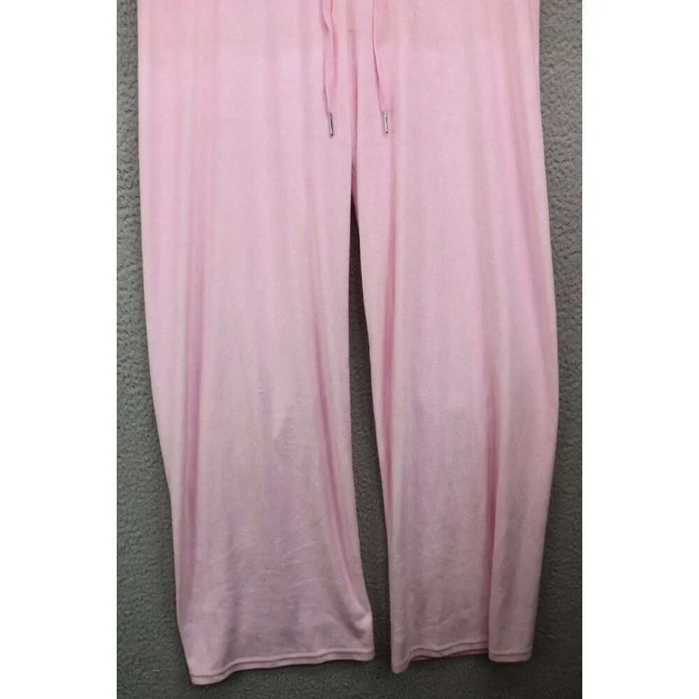 Juicy Couture Pink Velour Pull On Pants-Drawsting-Size Medium